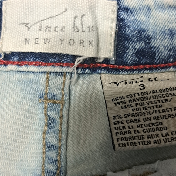 Vince Blue Women's Bermuda Shorts Size 3.. High Waist.. Distressed - Picture 3 of 8